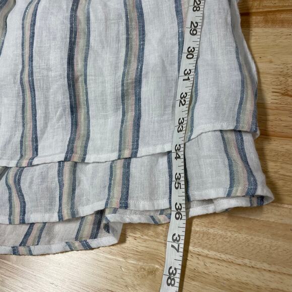 Rails NWT Angelina Smocked Waist Mini Dress Linen Blend Ryland Stripe Size XXS - Picture 12 of 13